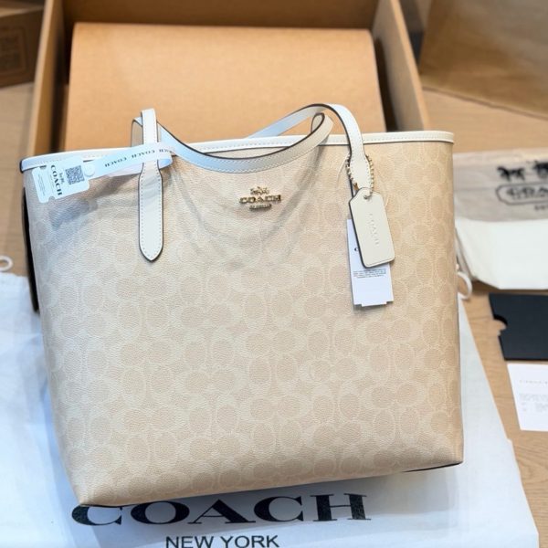 原单版本 牛皮 p235 Coach & city tote经典托特包手提单肩 coach新款 托特包 奥莱款 coac
