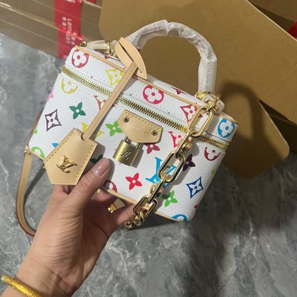 全新升级同步专柜 163变码芯片 顶级货 折叠盒飞机盒芯片 特价179包邮 村上隆 白三彩 LV 2025 Vanity