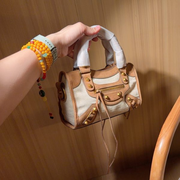 295 小号 巴黎世家Balenciaga LeCity机车手提包​​！帆布托特包 尺寸24×15×9 礼盒包装2004