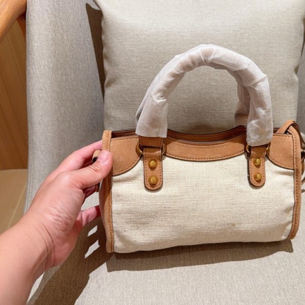 295 小号 巴黎世家Balenciaga LeCity机车手提包​​！帆布托特包 尺寸24×15×9 礼盒包装2004