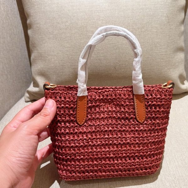 190 Coach 蔻驰 city15草编编织托特包 迷你购物袋 菜篮子 尺寸：15×14×7 礼盒包装e713